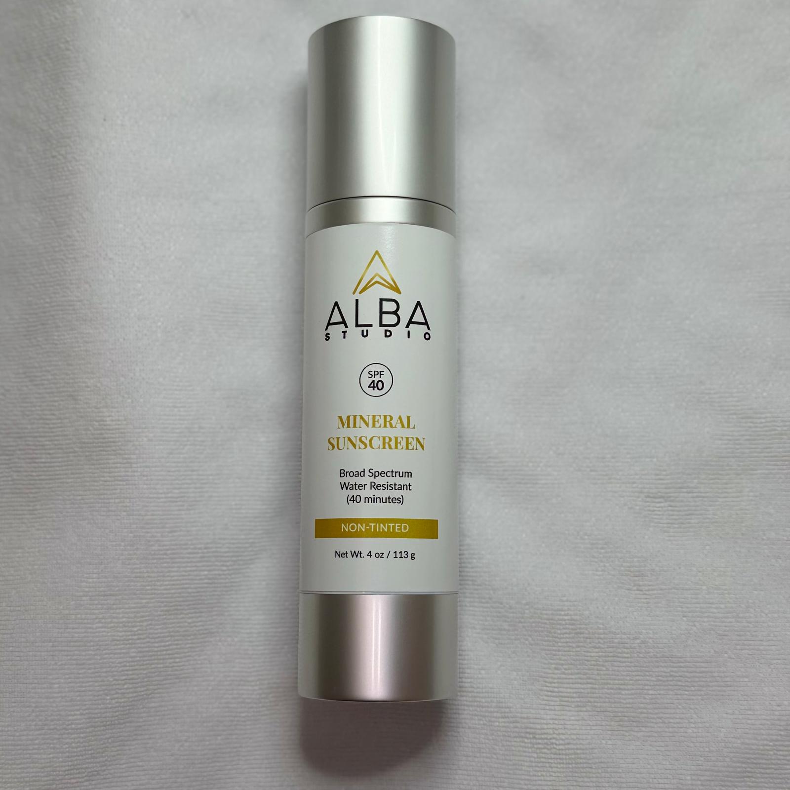 ALBA STUDIO Mineral Sunscreen SPF 40 – NON-TINTED (4 oz / 113 g)